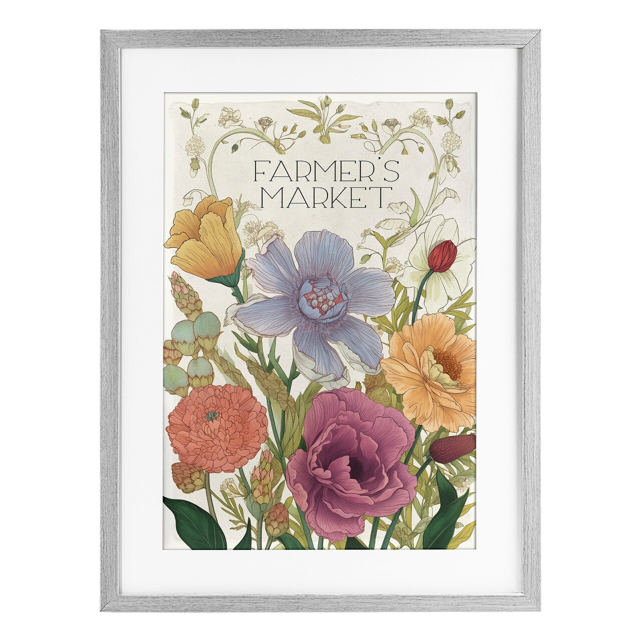 Stupell Industries Vintage Farmer's Market Garden Framed Print Under Glass, design by Sasha